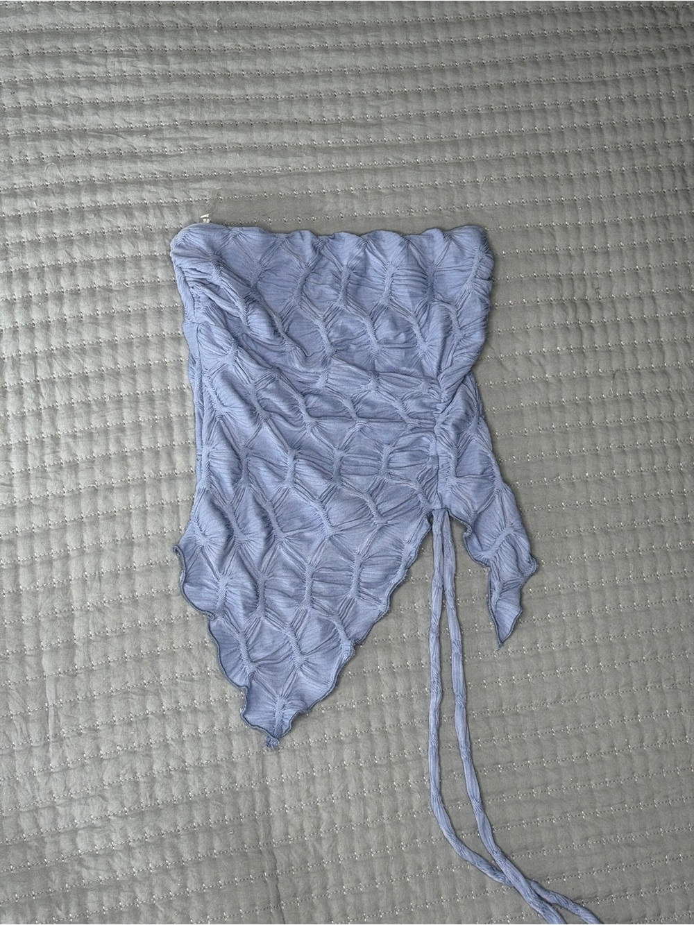 Light Blue Textured Knit Scarf Shawl